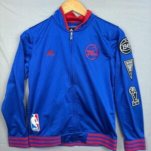 Philadelphia 76ers Youth Medium Full Zip On Court Warmup Champion Jacket